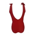 thumbnail image 2 of Traje de Baño Ocean Pacific para Mujer Completo con Nudo en Tirante, Cuello V  Rojo Talla CH, 2 of 4