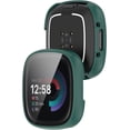 thumbnail image 4 of Funda compatible con Fitbit Versa 4/Sense 2 Protector de pantalla de vidrio templado All-Around Hard PC Smartwatch Accesorio Fundas protectoras para 2, negro+azul oscuro+verde, 4 of 4
