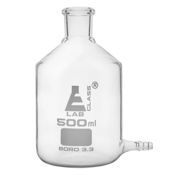 Aspirator Bottle, 500ml - with Outlet for Tubing - Borosilicate Glass - Eisco Labs