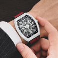 thumbnail image 4 of Fashion Hip Hop Men's Crystal Watch Bling Bling Watch Rectangle Case Stainless Steel Quartz Analog Bracelet Wristwatch, 4 of 6
