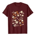 thumbnail image 4 of Gamivast Shirts for Women Cute Boho Floral Graphic Tees Casual Short Sleeve Wildflowers Summer Nature T Shirts Tops Wine S Womens Plus Size $5 Previous, 4 of 4
