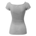 thumbnail image 2 of FashionOutfit Women's Basic Ribbed Off The Shoulder Top, 2 of 3