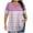 Pink, variant on Feancey Plus Size Trendy Tops for Women 2025 Summer Criss Cross V Neck Short Sleeve T-Shirts Dressy Casual Striped Printed Work Blouse BrownXXL
