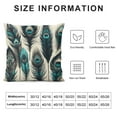 thumbnail image 5 of JRXY  Peacock Feather Watercolor Throw Pillow Case Cushion Cover Couch Sofa Decorative Square White, 5 of 5