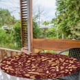 thumbnail image 2 of Ambesonne Floral Design Fitted Round Tablecloth, Golden Tone Flowers, 36"- 40" Diameter, Pale Earth Yellow Ruby, 2 of 5