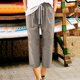 thumbnail image 4 of ICHUANYI Liquidación Pantalones de Lino de algodón de Talla Grande de Cinco Puntos sólidos de Verano para Mujer Pantalones Casuales Pantalones de Lino de algodón de Talla Grande sólidos de Verano para Mujer ICHUANYI WER202308251030, 4 of 5