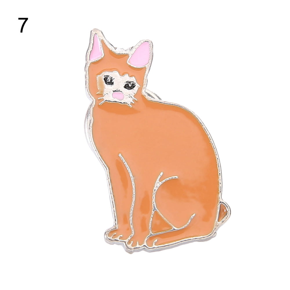 Pattern Cute Crystal Enamel Family Animal Brooch Pin Accessories Unisex Costume Jewelry Cat