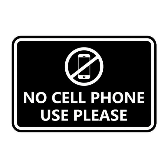 Classic Framed No Cell Phone Use Please (Black) - Small