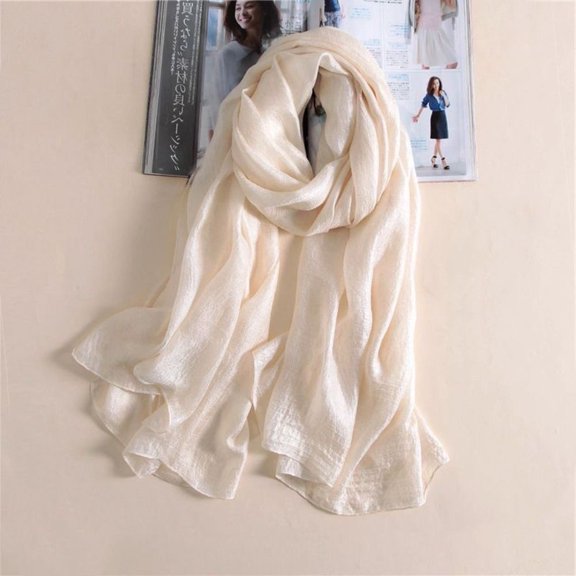 180x85cm Bandanas Foulard Women Plain Scarf Pure Color Female Sunscreen Shawl Plus Size Hijab WHITE