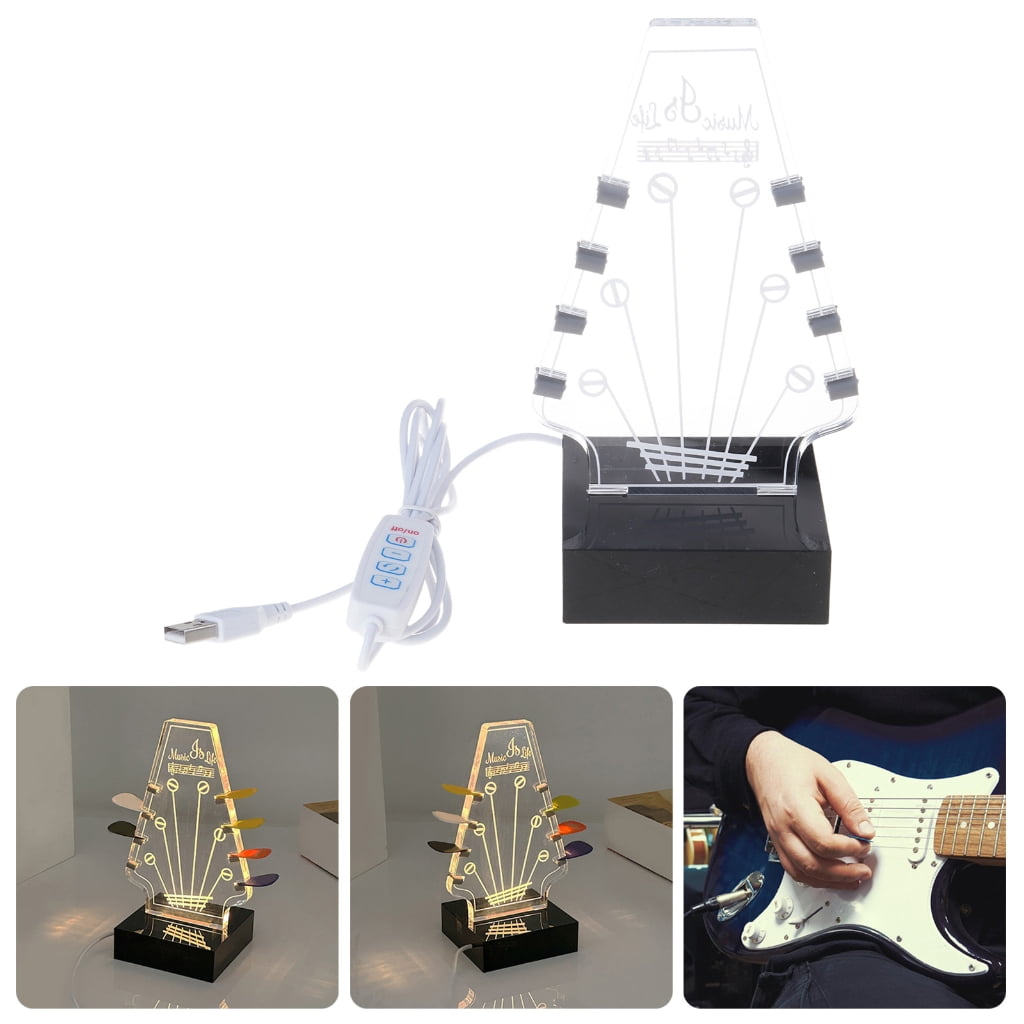 Oasiva Clear Guitar Pick Stand Pick Box with Base Guitar Pick Holder Guitar Pick Display Case, Acrylic Guitar Display Easel