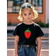 thumbnail image 1 of Camiseta informal de verano para niña con cuello redondo y estampado geométrico de fresas, tejido de punto de poliéster, elasticidad media, corte regular., 1 of 6