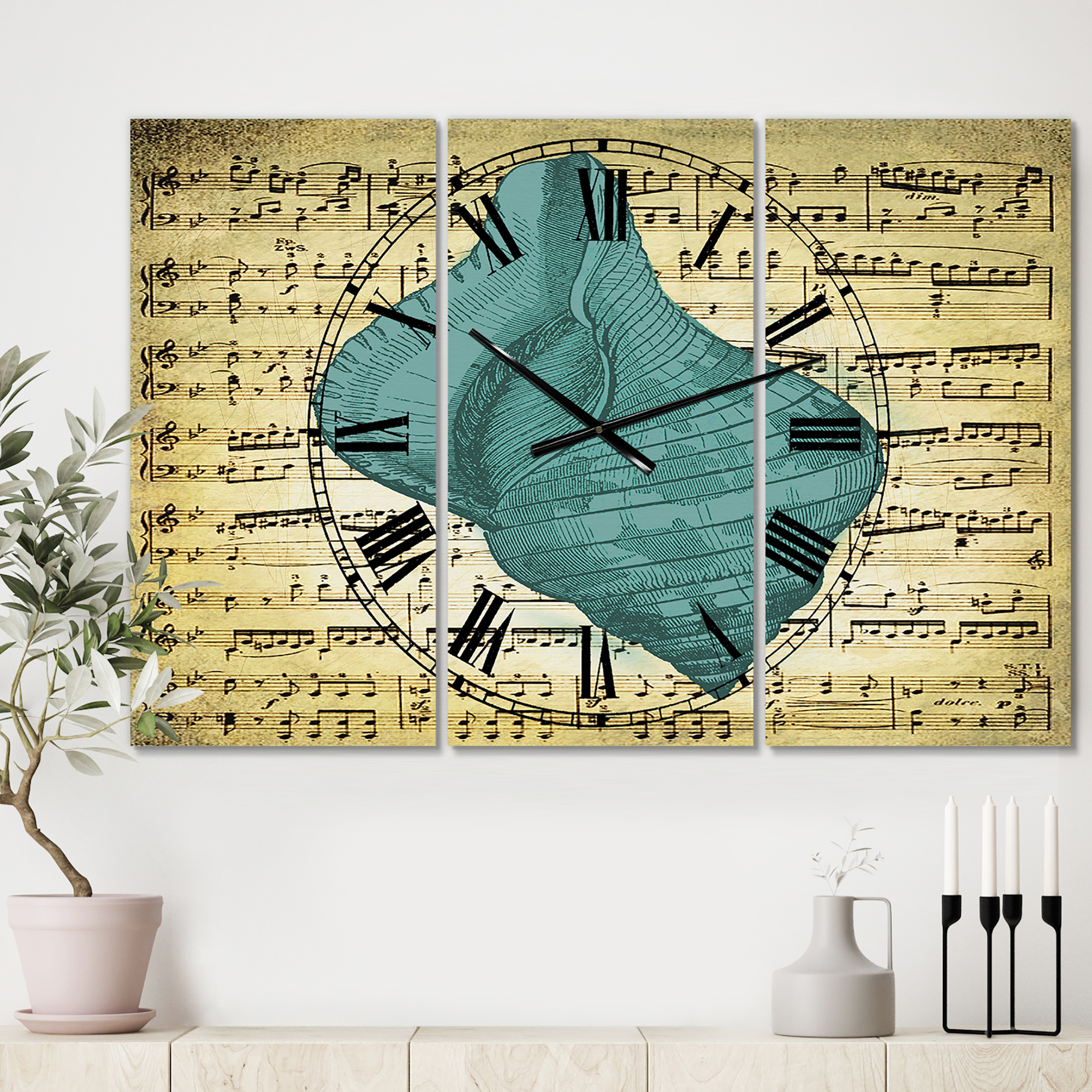 Designart 'Blue Sea 2' Oversized Nautical & Coastal Wall Clock
