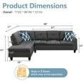 thumbnail image 2 of AENKYO 98" L-Shaped Upholstered Sectional Sofa Couch with Storage & Cup Holders, Faux Leather Living Room Sofa Set, Dark Gray, 2 of 7