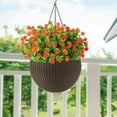 thumbnail image 3 of Paquetes de flores artificiales para exteriores, flores falsas para decoración del hogar, arbustos de plástico sintético resistentes a los rayos UV, plantas para jardín, porche, ventana, jardinera,, 3 of 8