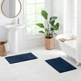 thumbnail image 2 of Better Homes & Gardens Ultra Soft Polyester 2 Piece Bath Rug Set , 20" x 34" and 20" x 34", Blue Admiral, 2 of 9