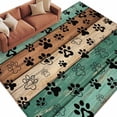 thumbnail image 2 of Area Rug for Living Room, Teal Green Brown Non-Slip Indoor Large Carpet for Bedroom/Dining Room, Farmhouse Dog Paw Vintage Washable Low-Profile Rectangle Floor Runner Rugs - 5 x 7 Ft, 2 of 7