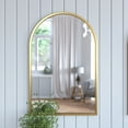 thumbnail image 3 of HBCY Creations Arched Wall Mirror, 20"x30" Matte Gold Metal Framed Wall Mirror for Hallways, Entryways, Dining and Living Rooms, 3 of 7