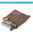 thumbnail image 3 of Cotton Drawstring Bags, Backpack Foldable Sports Gym Bags for Women Men Trip, Brown, 3 of 5