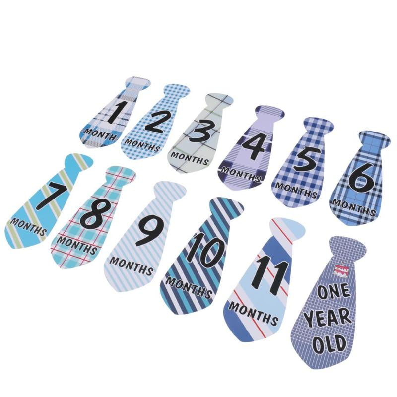 Lovely Baby 1-12 Monthly Necktie Sticker for Party Baby Shower Photo Props 