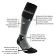 thumbnail image 3 of CEP Adult Male Hiking Max Cushion Tall Compression Socks, Color: Gray/Black, Size: V, 3 of 7
