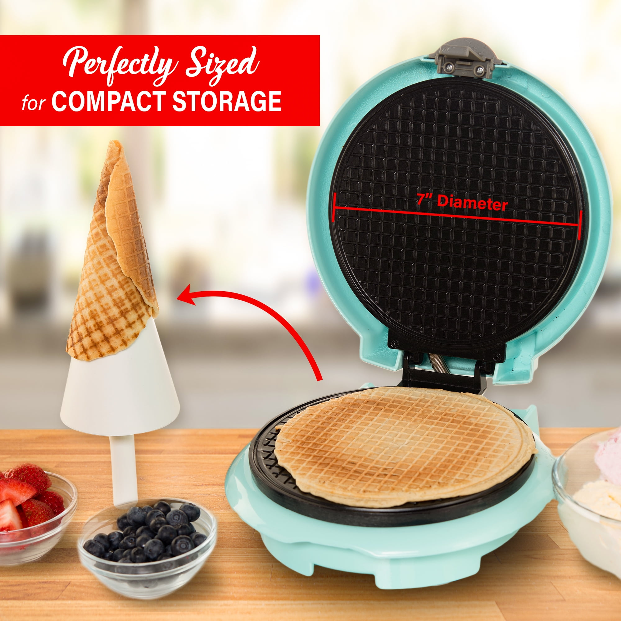 Brentwood Just For Fun 7" Waffle Cone Maker, Blue