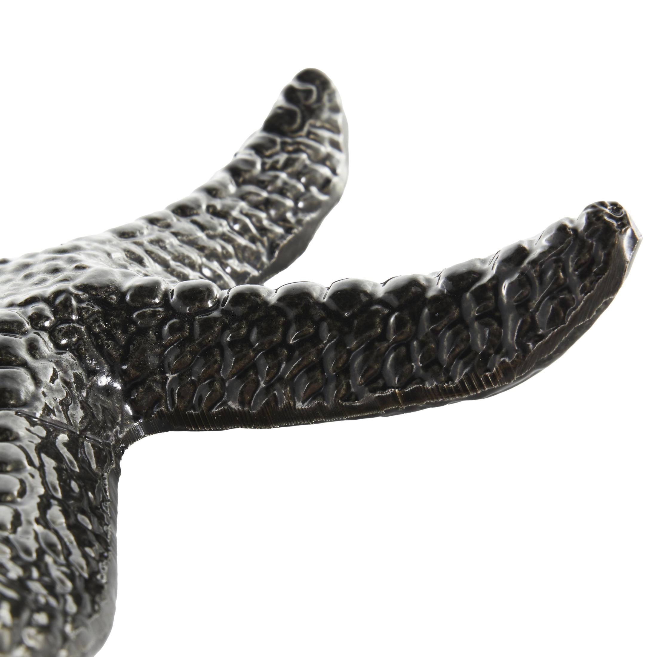 9", 7"W Black Aluminum Metal Bubble Textured Starfish Sculpture, by DecMode (2 Count)