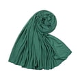 thumbnail image 2 of IYYVV Stretch Jersey Turban Head Wraps Long Solid Color African Shawl Hair Scarfs Soft Lightweight Breathable Head Bands Ties For Black Women Green, 2 of 3