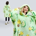 thumbnail image 2 of Manta portátil con capucha para reír, diseño de aguacate, sherpa, cálida, 2 of 7