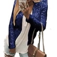 thumbnail image 1 of Blazer de Fête Décoration à Sequins Col Rond Manches Longues Ajusté Cardigan Habillage Mode Urbaine Femmes, 1 of 5