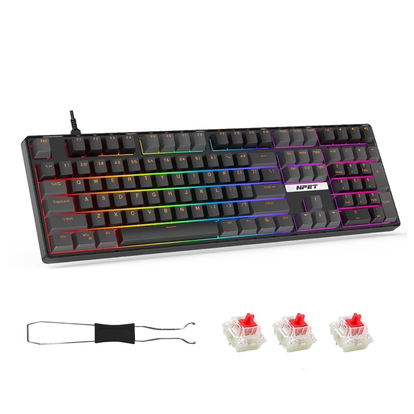 Uhuya Mechanical Gaming Keyboard, Wired 60%, RGB Backlight