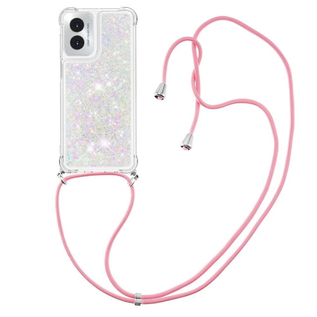 Funda FOXDOCK para Motorola Moto G Play 4G 2024 con Cuerda Ajustable, Brillo Líquido, Protección Antigolpes y Lente – Ideal para Regalo