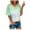Green-1, variant on Curve-Friendly V-Neck Gradient T-Shirt Women's Plus-Size Breathable Top with Artistic Print for Picnics Summer Events Blue-4 XXXXXL