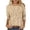 Beige, variant on CHGBMOK Crew Neck T Shirts for Women 3/4 Sleeve Blouses Floral Casual Dressy Tees Loose Basic Tops