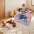 thumbnail image 3 of golytefs Glow in The Dark Extra Soft Open Couch Toddler Play Couch Fold Out Glow in Dark Convertible Plush Foam Chair Star Glow in The Dark Toddler Couch for Playroom Bedroom, 3 of 9