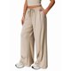 thumbnail image 2 of Pantalones Deportivos Casuales Holgados de Pierna para Mujer, Rectos, de Tiro Bajo, con Bolsillos con Cordón Elástico Albaricoque L, 2 of 9