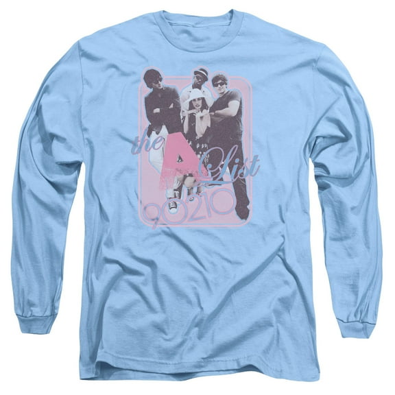 90210 The A List Long Sleeve Adult 18/1 T-Shirt Carolina Blue
