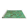 thumbnail image 2 of Ahgly Company Machine Washable Indoor Round Southwestern Turquoise Blue Country Area Rugs, 3' Round, 2 of 4