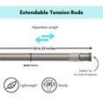 thumbnail image 3 of Adjustable Tension Rods 16-23 Inches - No Tools Needed - Perfect for Lightweight Voile Curtains, Rubber Tips for Secure Fit - Easy Installation for Home Use - Graphite, Set of 2, 3 of 5