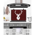thumbnail image 4 of Large Induction Cooktop Protector Mat Christmas Reindeer Stove Top Covers for Electric Stove, Red Black Buffalo Plaid Xmas Winter Decorative Stove Burner Cover Mats, Glass Top Stove Cover, 4 of 7