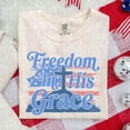 thumbnail image 2 of Freedom in His Grace Christian 4th of July Shirt, Patriotic Jesus Cross T-Shirt, Stars and Stripes Graphic Tee, God Bless America Tee, 2 of 5