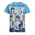 thumbnail image 2 of Camiseta de manga corta con cuello redondo y nueva marca de verano Blue Lock para hombre, 2 of 4
