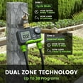 thumbnail image 5 of RainPoint Sprinkler Timer Dual Zones Automatic Irrigation System Controller, Easy Programming Hose Timer, 7-Day/12H Scheduling for Garden/Yard (Green, Brass Inlet), 5 of 8