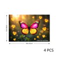 thumbnail image 4 of Joocar Butterfly Heart Glow Design Linen Table Mats Set Of 4 For Home Kitchen Table Decor 12x18 inch, 4 of 5