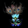 thumbnail image 2 of Máscara de pavo real, máscara de Navidad, máscara de Halloween, mascarada, media cara, fiesta de cumpleaños, 2 of 6