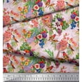 thumbnail image 3 of Soimoi Viscose Chiffon Fabric Birds,Leaves & Lily Floral Print Fabric by The Yard 42 Inch Wide, 3 of 3