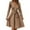 Brown, variant on Dresses for Women 2025 Long Sleeve Trendy Teacher Dress Winter V Neck Dresses Empire Waist Business A-Line Solid Color Dress Brown L