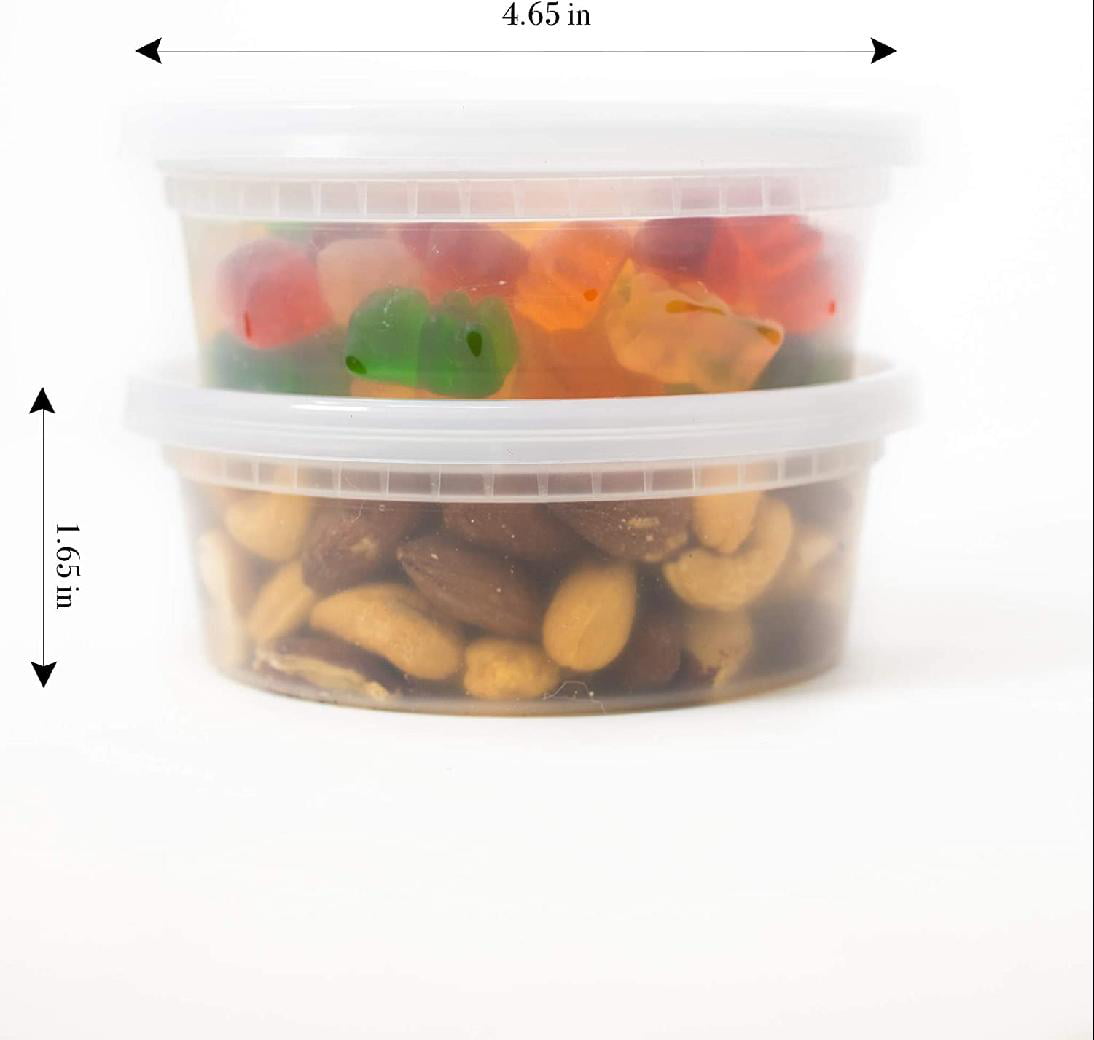144ct 8oz Deli Plastic Food Storage Containers w/ Airtight Lids Takeout BPA Free