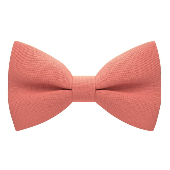 Bow Tie House Mens classic Pre-Tied Bow Tie Formal Solid Tuxedo (Large, Bright Peach)
