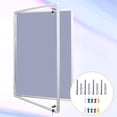 thumbnail image 4 of XIWODE Enclosed Bulletin Board with Aluminium Frame, Gray Fabric Notice Boards Cabinet, 36 x 24 Inch (8 x A4), 10 Colorful Push Pins Included for Display and Presentation, 4 of 6