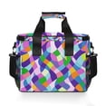 thumbnail image 7 of FORMRS Insulated Cooler Bag 24 Cans Capacity Soft Leakproof Lunch Box with Side Pockets, Green Wavy Plaid, 7 of 7